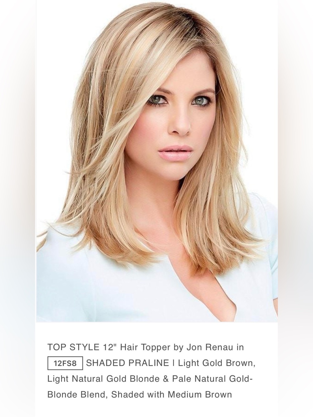 Jon Renau - 12” Top Style Topper
12FS8 - Shaded Praline